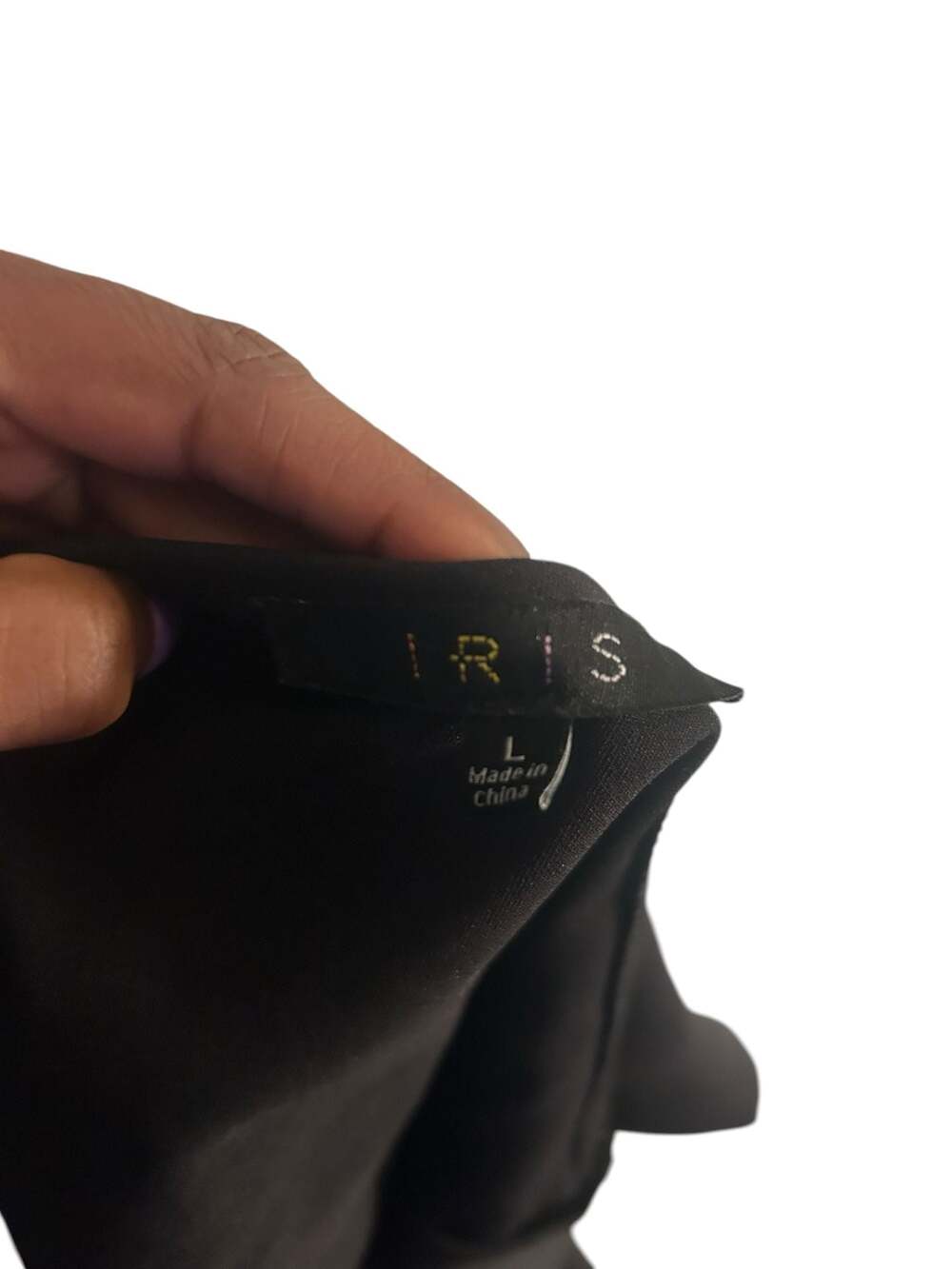 Iris Black Halter Neck Collared Top Size L - Picture 3 of 3
